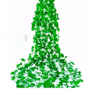 Imagem de 48 Metros Hera Verde Planta Artificial Trepadeira Ramas Folhagem Pendente(28 Metros)