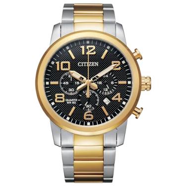Imagem de Citizen Relógio masculino de quartzo, aço inoxidável, clássico, dois tons (modelo: AN8054-50E)