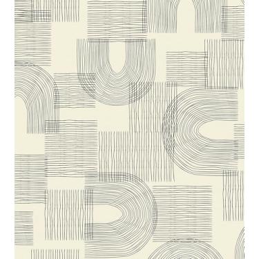 Imagem de Decotalk Papel de parede abstrato linha papel de parede listrado bege para quarto banheiro bege e preto papel de parede abstrato removível 43 x 300 centímetros papel de parede moderno bege