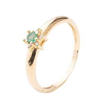 Imagem de Anel Ouro Amarelo Estrela Com Esmeralda L 17 -diamante E Esmeralda -16