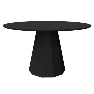 Imagem de Mesa De Jantar 6 Lugares 1,35m Tampo Vidro Preto New Ceval