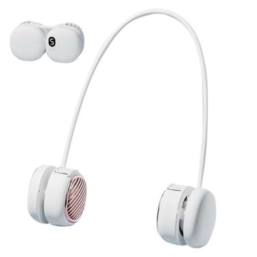 Imagem de Suzii Ventilador de pescoço sem lâminas com visor LCD | Comprimento ajustável e 5 modos de velocidade - Ventilador de resfriamento portátil ultraleve para atividades ao ar livre, viagens, academia