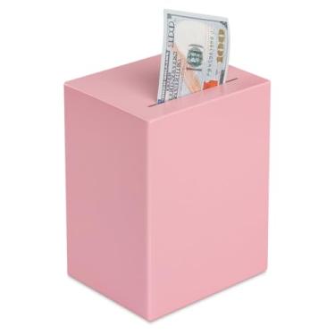 Imagem de EIENHOSHI Cofrinho inquebrável para adultos, cofrinho descartável, deve quebrar para abrir, caixa de poupança forçada com design resistente, recipiente de economia de dinheiro para adultos, rosa