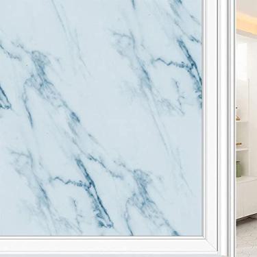 Imagem de Película de janela 3D de mármore, textura de estilo mármore, para porta de vidro, banheiro, sala de estar, L90 x C 190 cm