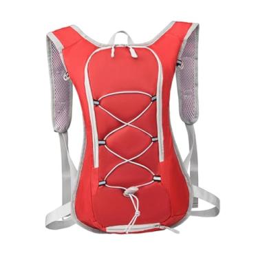 Imagem de YIJU Mochila de hidratação, mochila de viagem, de caminhada aquática, capacidade para menos de 20 litros, bolsa leve para caminhada, escalada esportiva, Vermelho