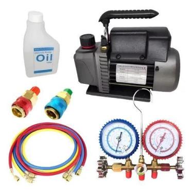 Imagem de Kit Refrigeração Veicular Manifold Com Engate e Bomba Vácuo - Refriger
