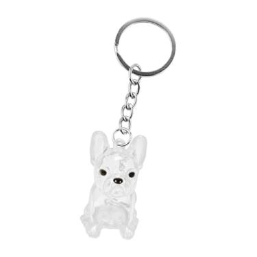 Imagem de Ioensy Chaveiro em formato de cachorro, recipiente exclusivo para chaveiro, garrafa memorial para pelos de animais de estimação, presente para amigos, Bulldog Francês