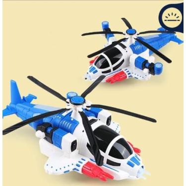 Imagem de Helicóptero Com Luzes e Simulação Musical Aeronave Azul - Soberana Bri
