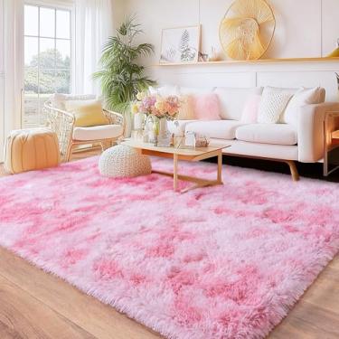 Imagem de Quntue Tapetes para quarto, tapete felpudo ultramacio 12 x 18 cm para sala de estar, tapete cinza antiderrapante de pelúcia moderno para crianças, meninas e meninos, dormitórios, berçário, decoração