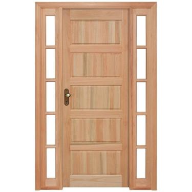 Imagem de Porta de Almofadas com Marco e Vitrôs Dos Dois Lados Rondosul Natural