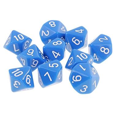Imagem de menolana Dados Acrílicos para Jogos de Mesa 6 8 10 Lados, Azul