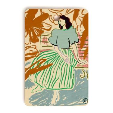 Imagem de Society6 Tábua de corte de bambu - Decoração de cozinha por Sandra Poliakov - Tábuas de corte exclusivas para cozinha, 40,6 cm x 26,7 cm x 1,3 cm, primeiro dia quente após o inverno