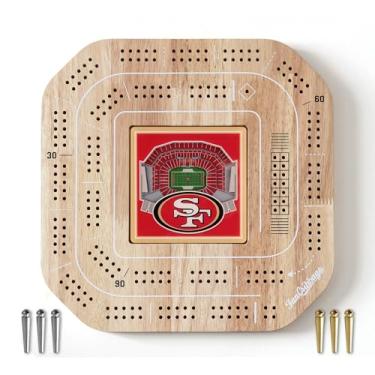 Imagem de YouTheFan NFL San Francisco 49ers Licenciado Fan Cribbage Wood Board Game