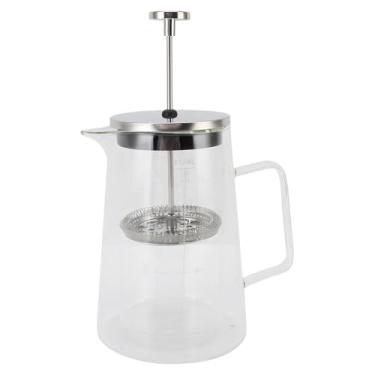 Imagem de AUNMAS Pressão de café de 650 Ml, Prensa de café de Parede Dupla de Vidro de Vidro Alto Alto Com Manivela Em Forma deEscada para Cafeteira de Imprensa Francesa para Casa, Escritório,