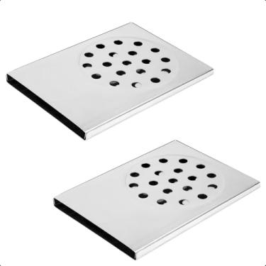 Imagem de Kit 2 Ralo Para Banheiro Pratic De Passagem Do Box Aço Inox - Life Metais