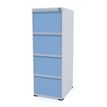 Imagem de Arquivo De Aço Oficio 133X47x57 4 Gavetas Azul Claro Pandin
