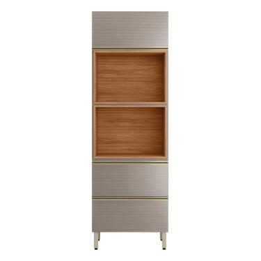 Imagem de Torre Quente Mdf 2 Portas Basculantes 1 Gaveta 70cm Proença Nogueira/Nude Prime