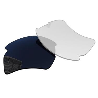 Imagem de Acefrog Lentes de reposição polarizadas de 1,5 mm para óculos de sol Oakley Flak 2.0 XL OO9188 59 mm, material atualizado, resistente a impactos - fotocrômico transparente a preto não polarizado - 1,5
