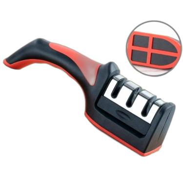 Imagem de Afiador Amolador Facas Profissional Pedra Chaira 3 Em 1