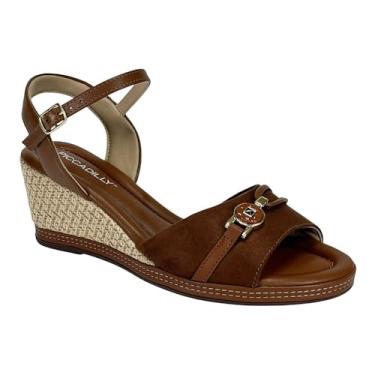 Imagem de Sandália Piccadilly Spadrille Anabela 408243 Conhaque/Pinhão