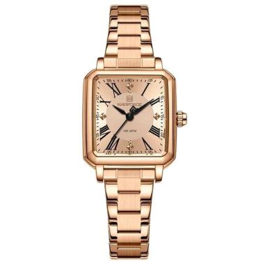 Imagem de Relógio Feminino Design Sofisticado Quartzo Em Aço Inoxidável À Prova Da Água Casual Rose