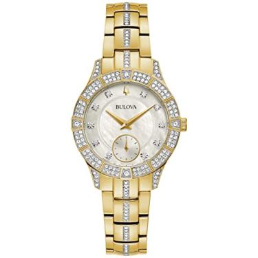 Imagem de Bulova 98L283 Relógio feminino com mostrador de madrepérola e cristal de quartzo