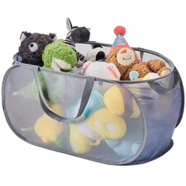 Imagem de Caixa organizadora de brinquedos grandes para crianças, meninos, meninas – Caixas dobráveis de armazenamento de brinquedos com divisórias e 2 alças resistentes para sala de estar, quarto, sala de