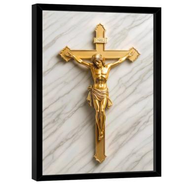 Imagem de Quadro Decorativo Jesus na Cruz Dourado