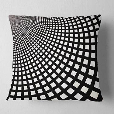Imagem de Designart Fractal Square Pixel Mosaico Ilustration' Manta abstrata sala de estar, sofá, enchimento de almofada + capa de almofada impressa em ambos os lados 45,72 x 45,72 cm