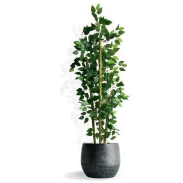 Imagem de Bambu Artificial em Tronco Natural Gota – Planta Decorativa para Sala com Flores Secas