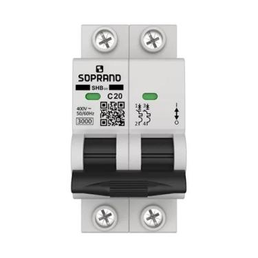 Imagem de Disjuntor Soprano Din 2p 20A SHB-GIII Curva C Branco