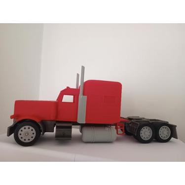 Imagem de Peter379 Caminhão Miniatura Colecionável, Vermelho, Modelo Semi-Reboque, Escala 1:32, Réplica Detalhada com Cabine e Tanque de Combustível