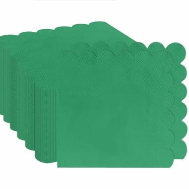 Imagem de RINDOJIN 100 guardanapos de 2 camadas verdes recortados dobrados 12,7 x 12,7 cm, guardanapos de papel descartáveis para jantar, casamento, festa de aniversário, guardanapos de bebidas verdes