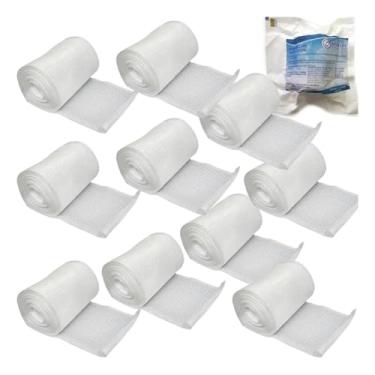 Imagem de 10x Atadura Rayon Faixa Curativo Para Lesões Queimadura Rolo