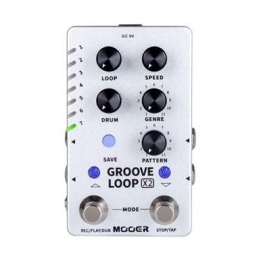 Imagem de Pedal Looper MOOER Groove Looper X2 140 minutos com bateria eletrônica