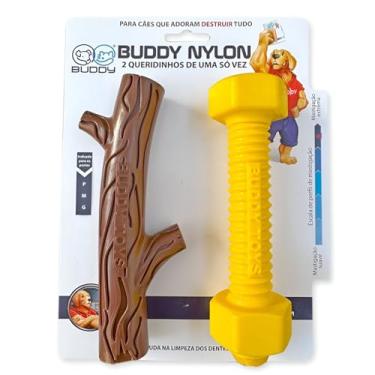 Imagem de Mordedor Nylon Buddy Toys Kit Queridinhos 2 Graveto Parafuso Bacon Born Pet