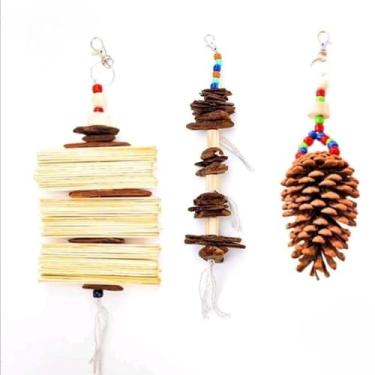 Imagem de Brinquedo Kit Penduricalhos Calopsita, Agaporni, Periquito, Aves - KIT PREMIUM