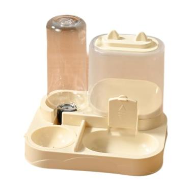 Imagem de MFMEXUL Alimentador Automático 2 em 1 para Animais de Estimação, Alimentador para Gatos, Bebedouro Removível para Filhotes, Cães Pequenos, Gatinhos E Coelhos, Amarelo