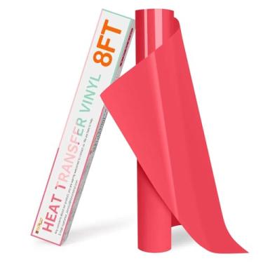 Imagem de HTVRONT Rolo de vinil de transferência de calor - Vinil HTV vermelho escarlate de 30,5 cm x 2,4 m para camisetas, ferro em vinil compatível com máquina de corte Cricut, fácil de cortar e remover ervas