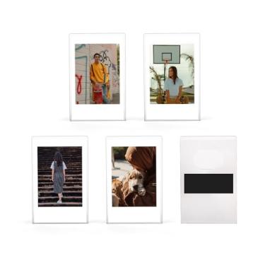 Imagem de HIYQIN Pacote com 5 molduras magnéticas de acrílico para geladeira Polaroid/Fuji Instax Mini 7,6 cm, ímã de geladeira transparente – Versão vertical