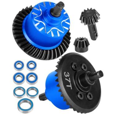 Imagem de RCYouHott Peça de atualização RC Diff Gear 37T para barra 1/10 4X4 VXL/Rustler 4X4 VXL/Stampede 4X4 VXL/Hoss 4X4 VXL/XO-1, diferencial traseiro dianteiro, Hop Ups, azul marinho