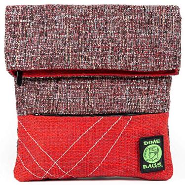 Imagem de Dime Bags Bolsa grande multiuso | Bolsa transversal de cânhamo com alça ajustável e bolsa à prova de cheiro incluída (grande, vermelho estático)