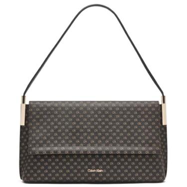 Imagem de Calvin Klein Bolsa de ombro Verne Flap Demi, marrom/cáqui/preta mini, tamanho único