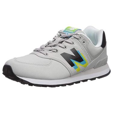 Imagem de New Balance Tênis infantil 574 V1 90s corta-vento com cadarço, Verão nevoeiro/Bayside, 3 Wide Infant