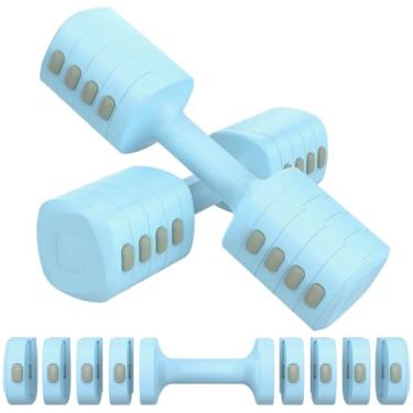 Imagem de Hezeyferg Conjunto de halteres ajustáveis, conjunto de halteres totais de 6 kg com cada 5 níveis 1 kg/1,5 kg/2,0 kg/2,5 kg/3 kg, pesos de mão para mulheres/homens, casa, escritório, academia, treino