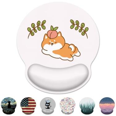 Imagem de Mouse pad ergonômico com suporte de pulso, lindo mouse pad rosa Corgi com descanso de pulso, alívio da dor no pulso, base de borracha antiderrapante, mouse pads fofos para mesa, computadores, laptop,