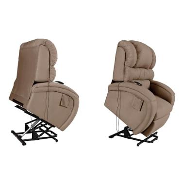 Imagem de Poltrona Lift Motorizada Reclinável Suede Chocolate Imperial para Idosos e Pós-Cirúrgico