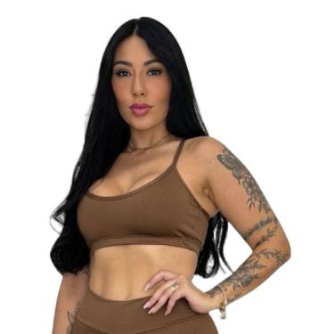 Imagem de Top Academia Alça Fina Fitness Nadador sem Bojo Liso Terra e Mar Ana-Feminino