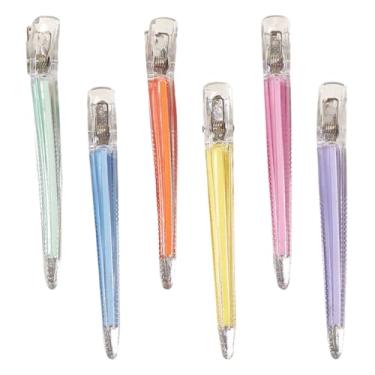 Imagem de Ipetboom 6 peças de grampos de cabelo de acrílico sem marcação para pentear grampos de cabelo de bico de pato cores sortidas