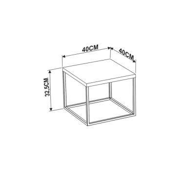 Imagem de Mesa de Centro Cube Estilo Industrial Base Metálica 32,5cm